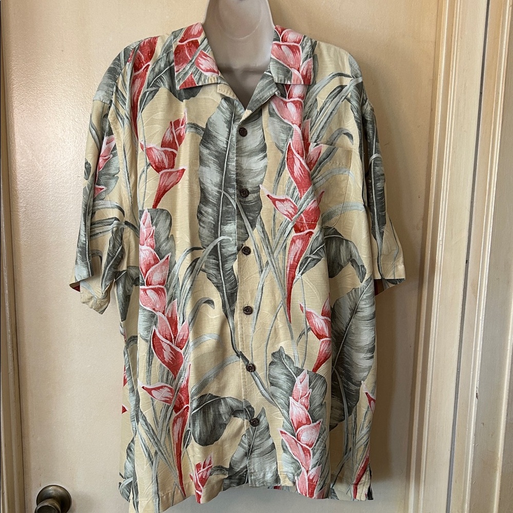 Tommy Bahama Men’s Silk Floral Casual Button Down Shirt size XL